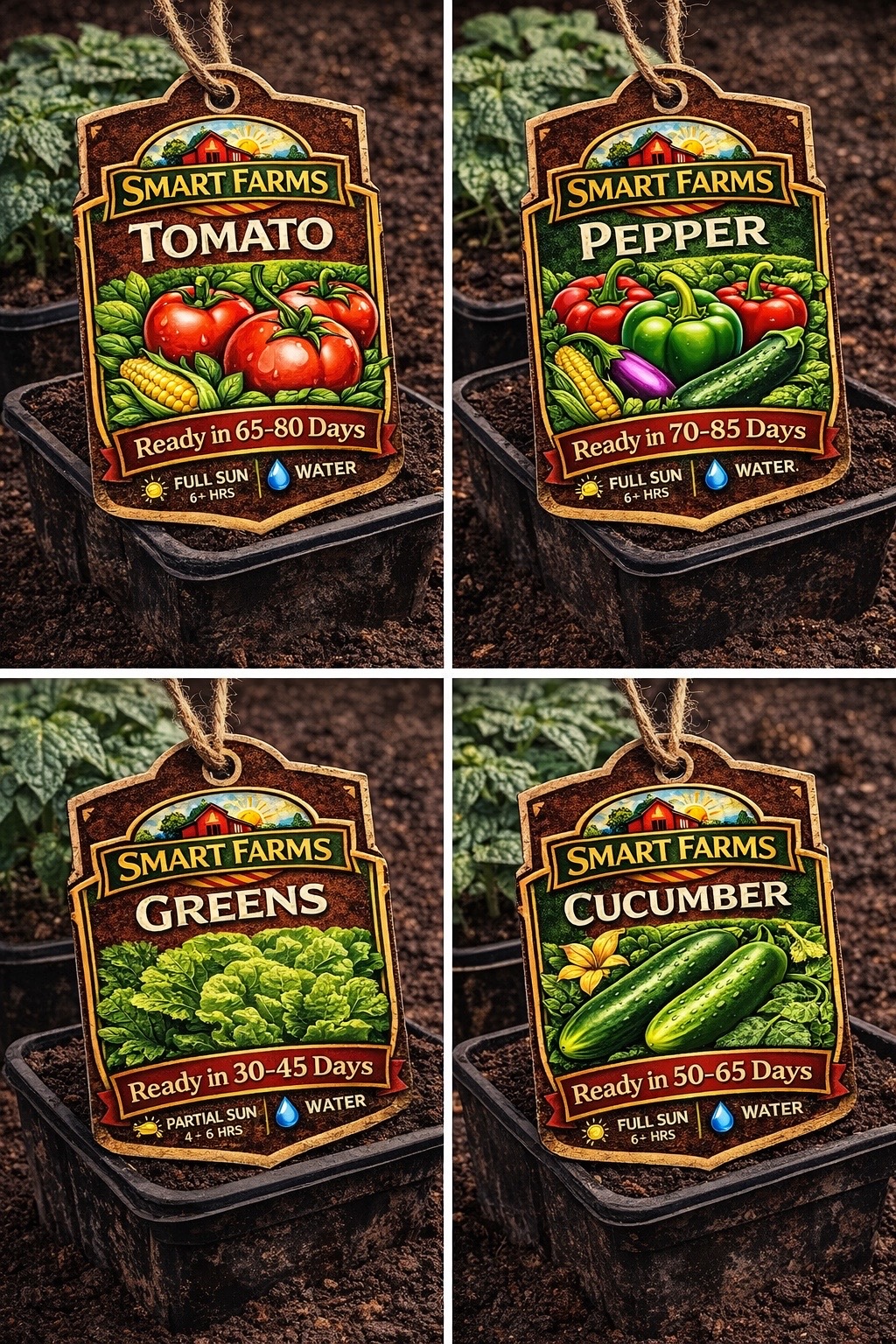 Smart Farms seeds for sale tags